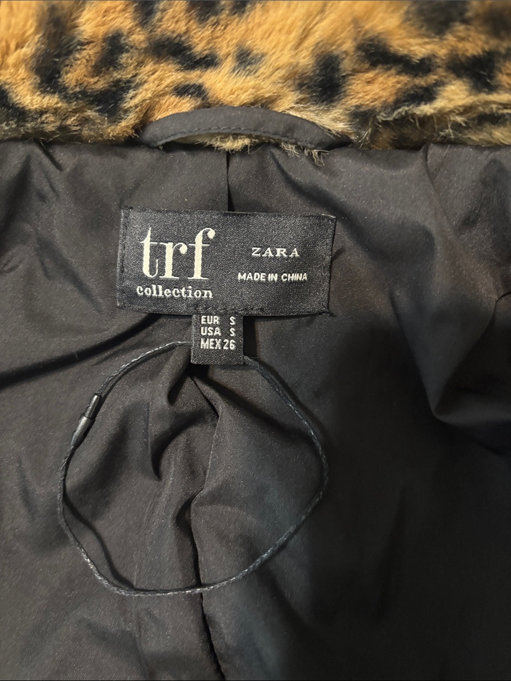 Zara Jacket Faux Fur Leopard Print Size S TRF Collection - Picture 8 of 11